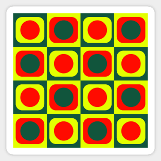 retro colorful geometrical mid century pattern Sticker